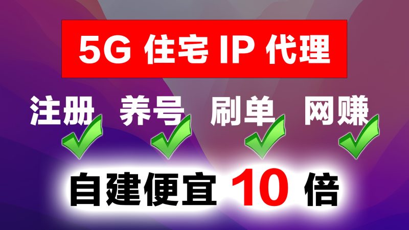 自建欧美日韩5G<badge>原生ISP</badge>家宽IP代理,养号网赚,解锁GPT/奈飞必备-宝哥黑科技